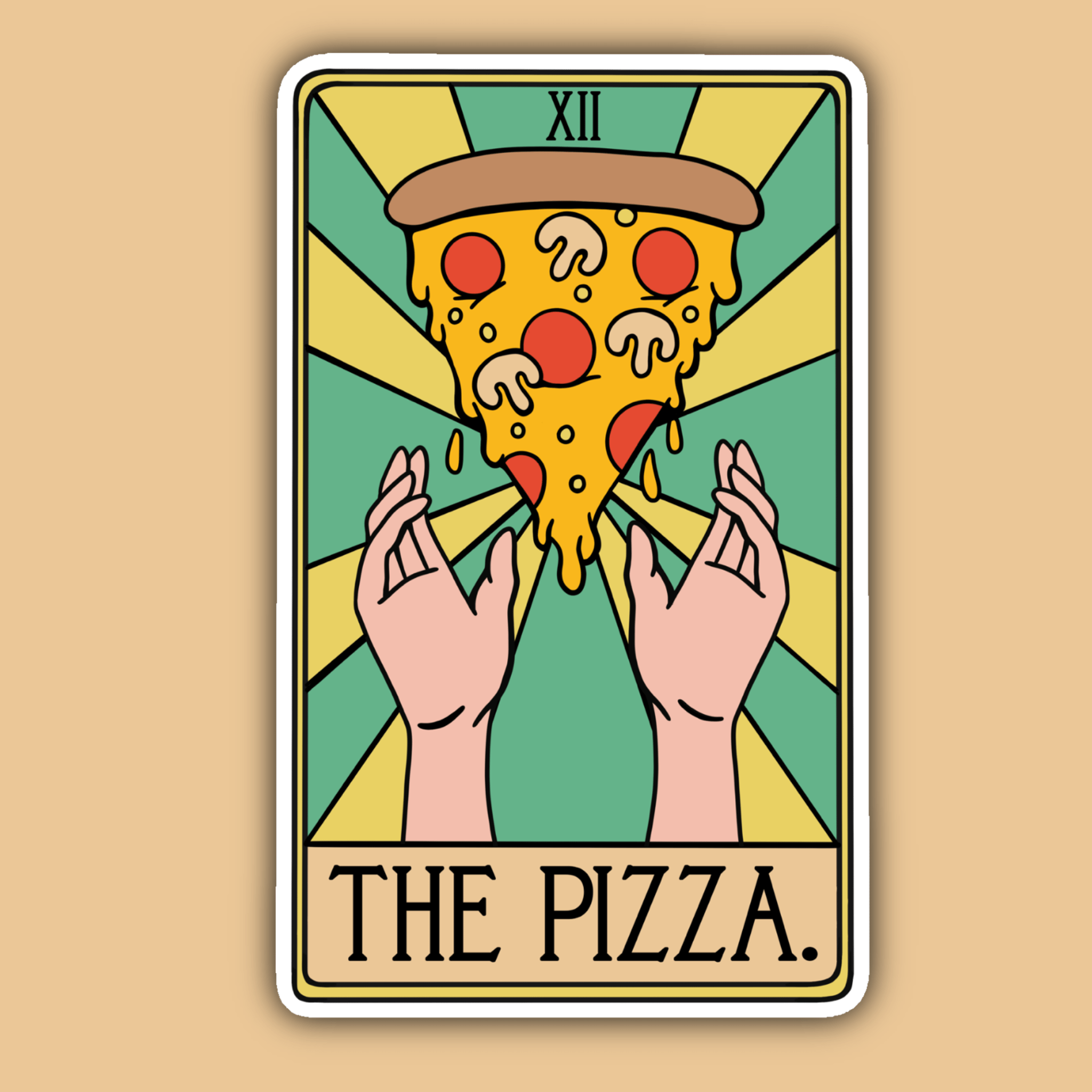 The Pizza Tarot Card Sticker - Spiral Circle