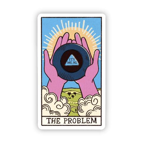 "The Problem" Tarot Card Sticker - Spiral Circle