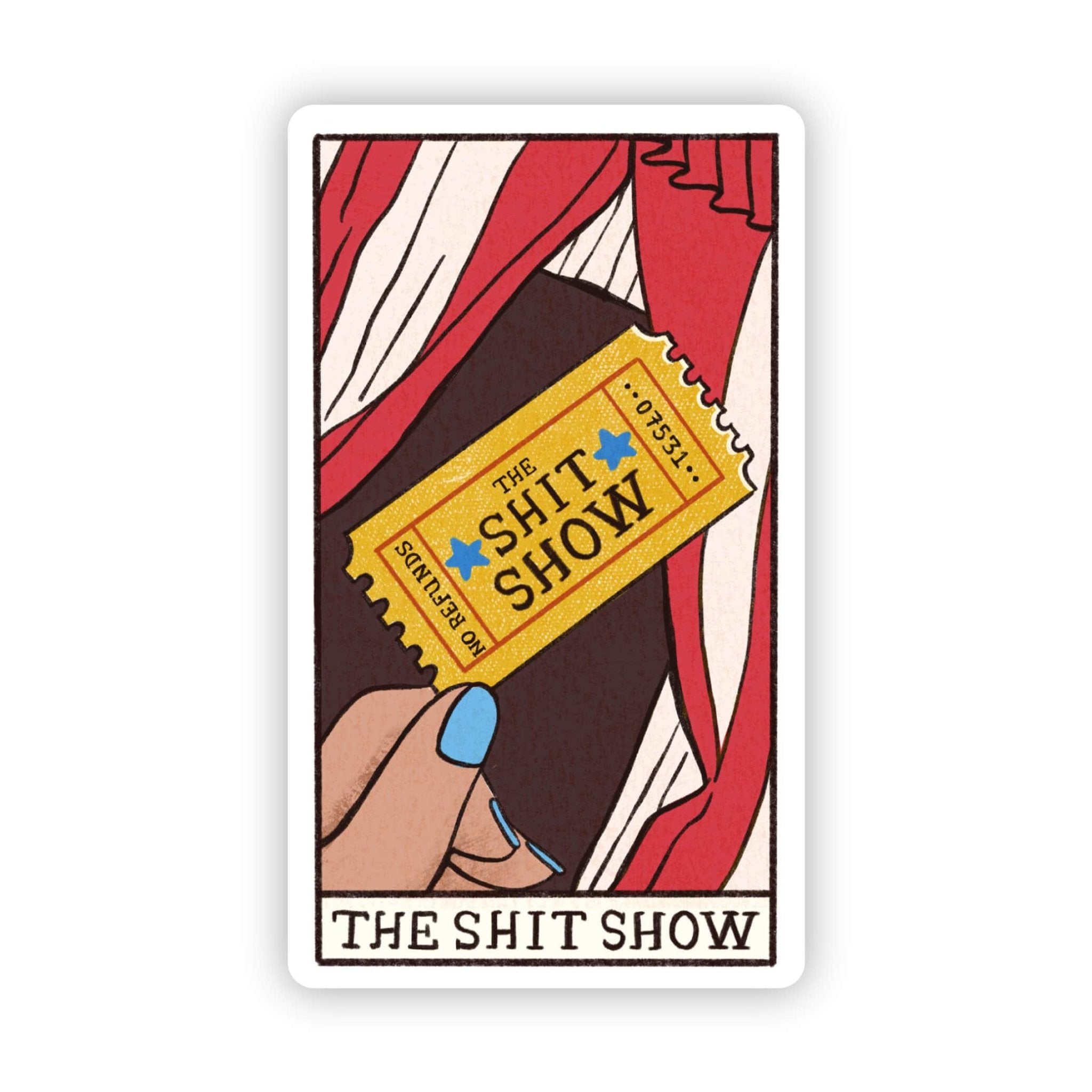 "The Shit Show" Tarot Card Sticker - Spiral Circle