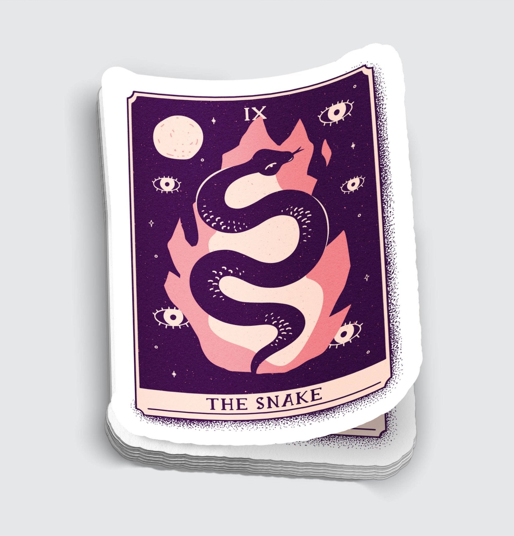 The Snake Pink Tarot Card Sticker | 3