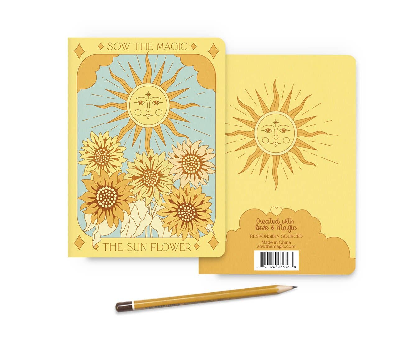 The Sunflower | Tarot Card Journal Notebook - Spiral Circle