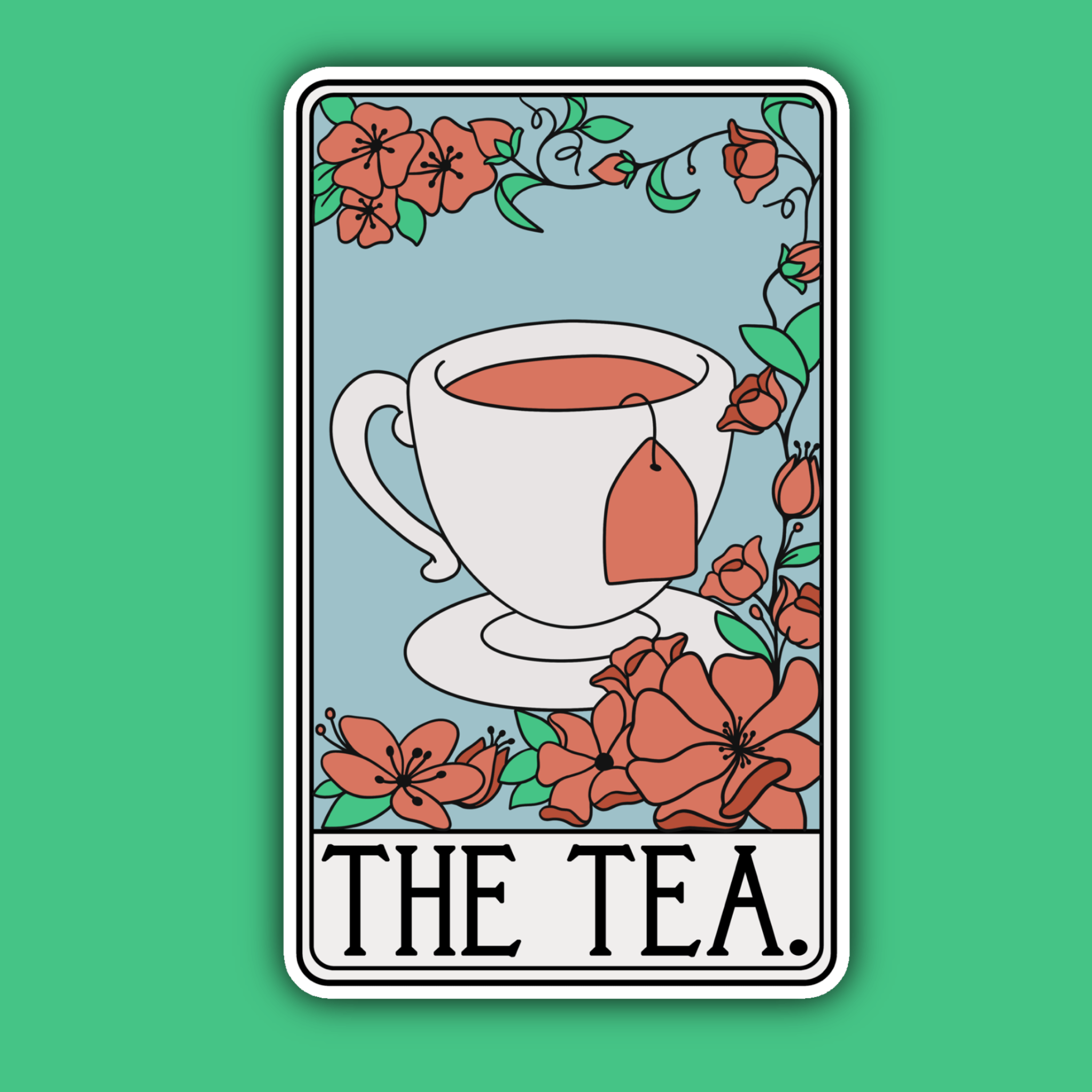 The Tea Tarot Card Sticker - Spiral Circle