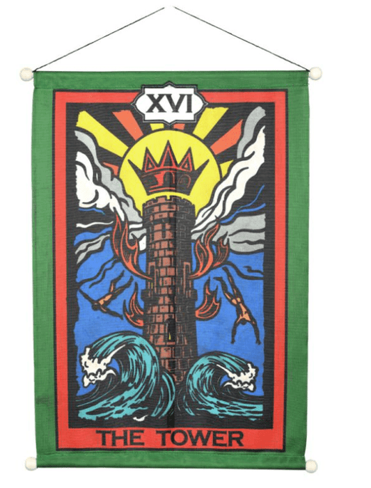 The Tower Tarot Banner - Spiral Circle