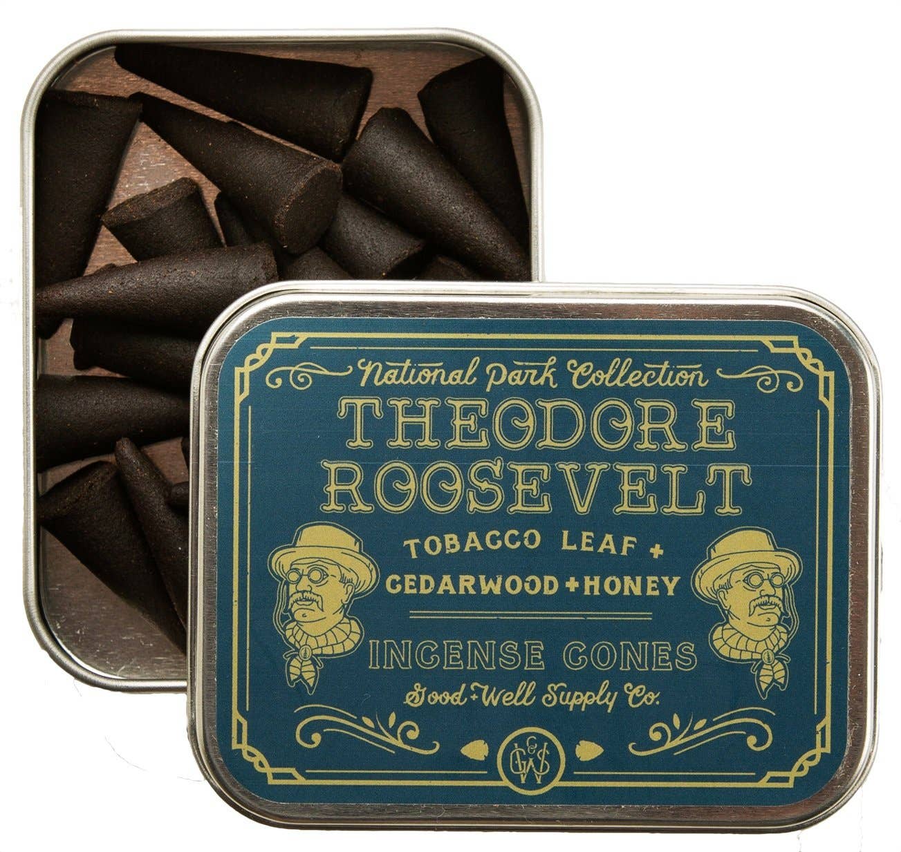 Theodore Roosevelt Incense - Tobacco Leaf, Cedar + Honey - Spiral Circle