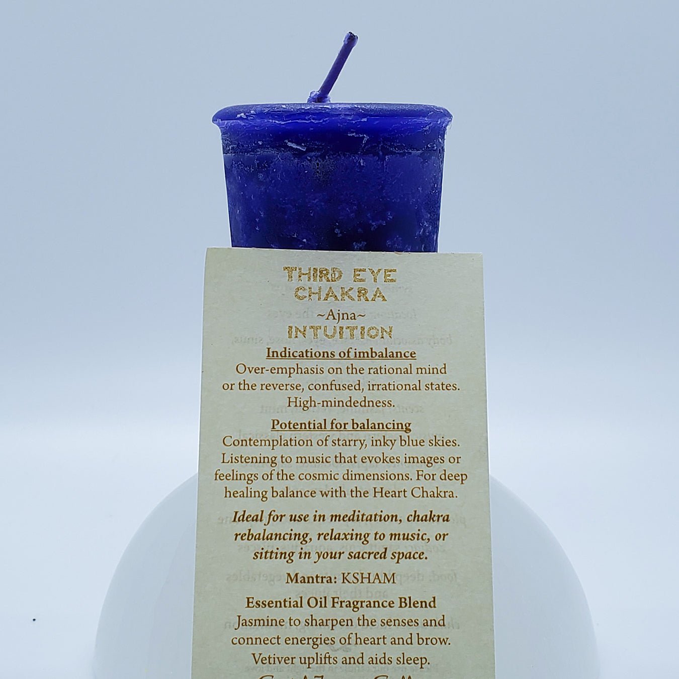 Third Eye Chakra | Dark Blue Votive Candle | Reiki Charged - Spiral Circle