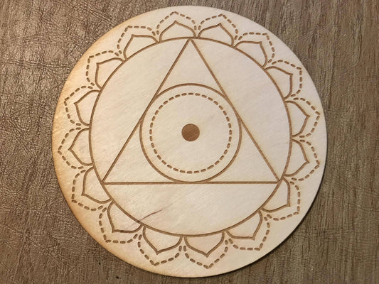 Throat Chakra Crystal Grid | 6" - Spiral Circle