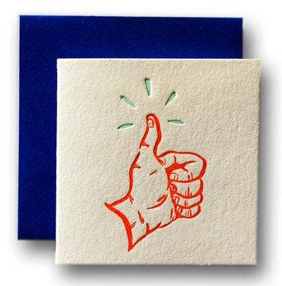 Thumbs Up | Tiny Greeting Card - Spiral Circle
