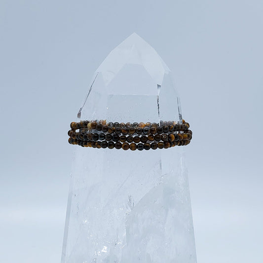 Tiger Eye, Golden | Optimism | Stone Beaded Bracelet | 4mm - Spiral Circle