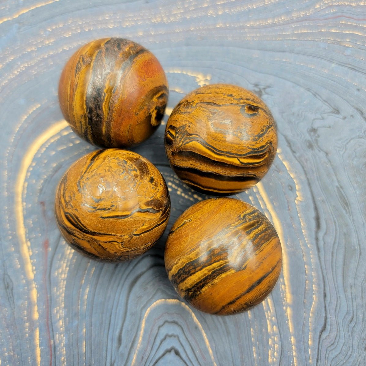 Tiger Iron Sphere - Spiral Circle