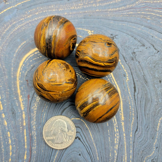 Tiger Iron Sphere - Spiral Circle