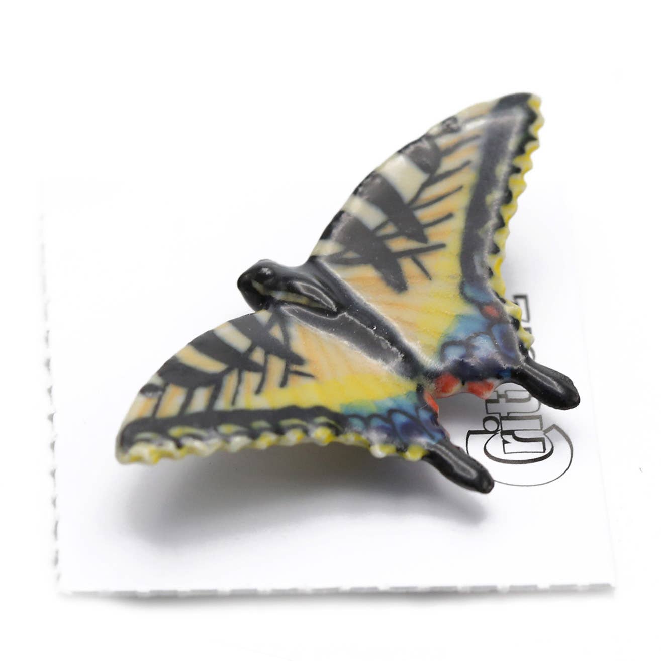 Tiger Swallowtail Butterfly Porcelain Miniature - Spiral Circle