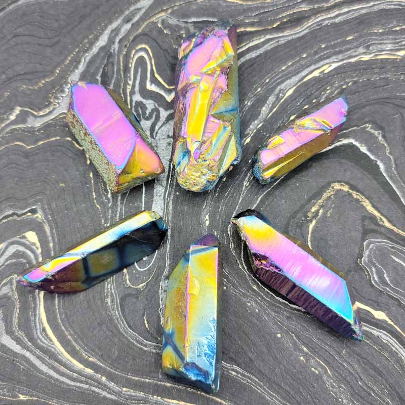 Titanium Aura Quartz - Spiral Circle