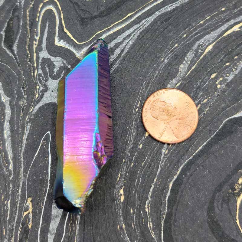 Titanium Aura Quartz - Spiral Circle