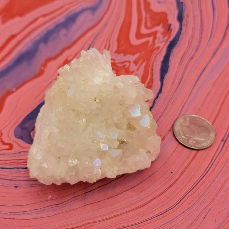 Titanium Aura Quartz Small Cluster - Spiral Circle