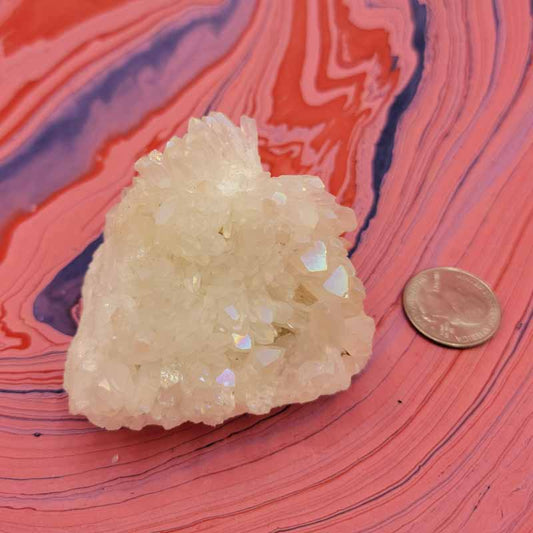 Titanium Aura Quartz Small Cluster - Spiral Circle