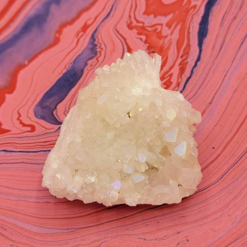 Titanium Aura Quartz Small Cluster - Spiral Circle