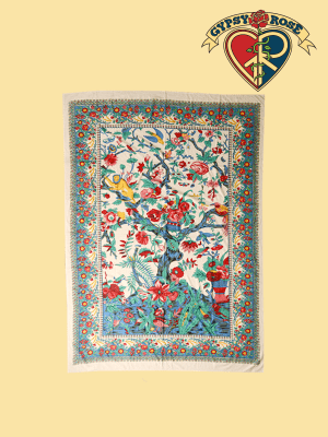 Traditional Tree Of Life Tapestry - Bedspread - Spiral Circle