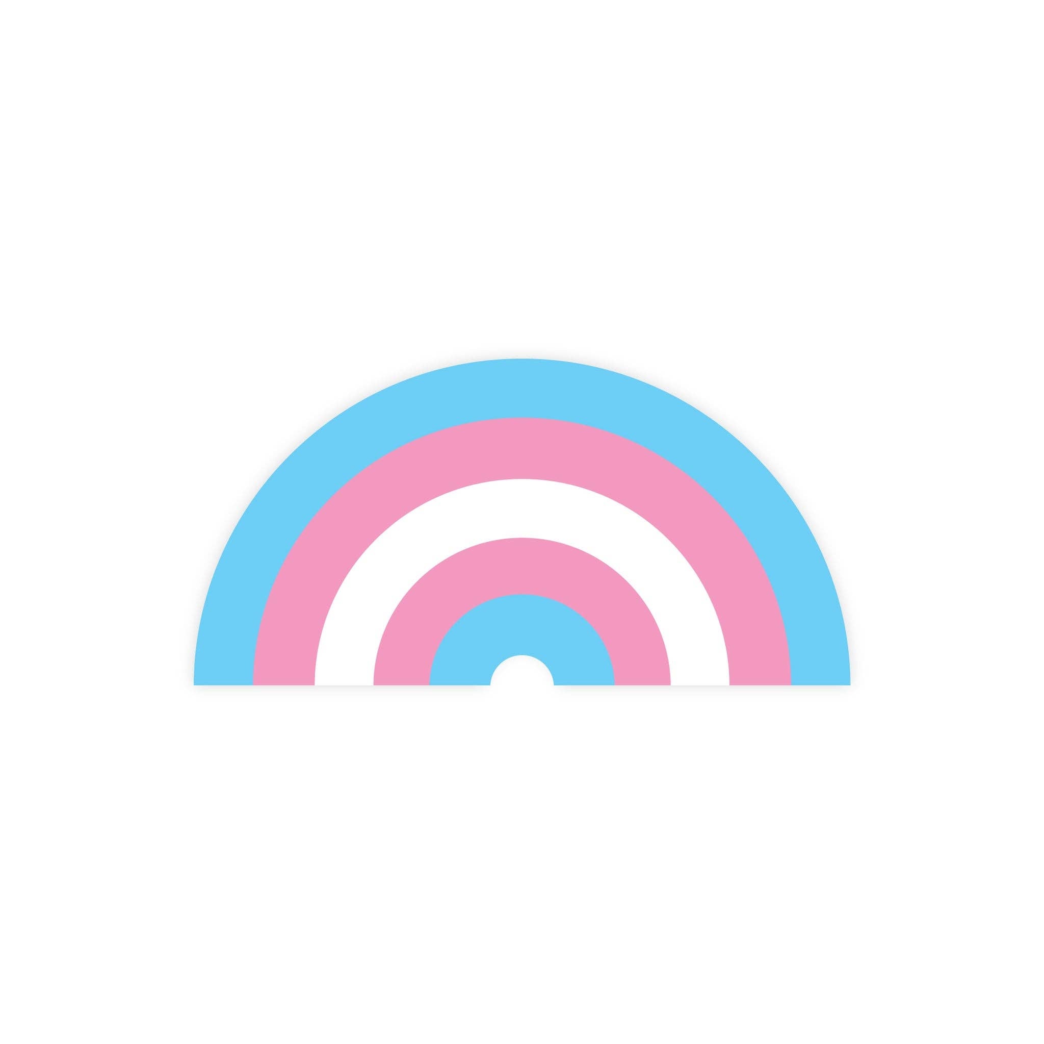 Trans Pride Rainbow Sticker - Spiral Circle