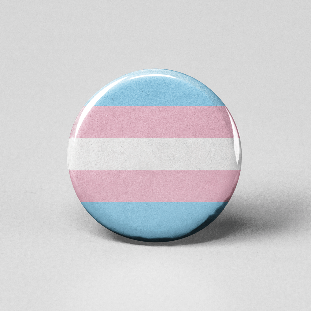 Transgender Flag Pinback Button - Spiral Circle