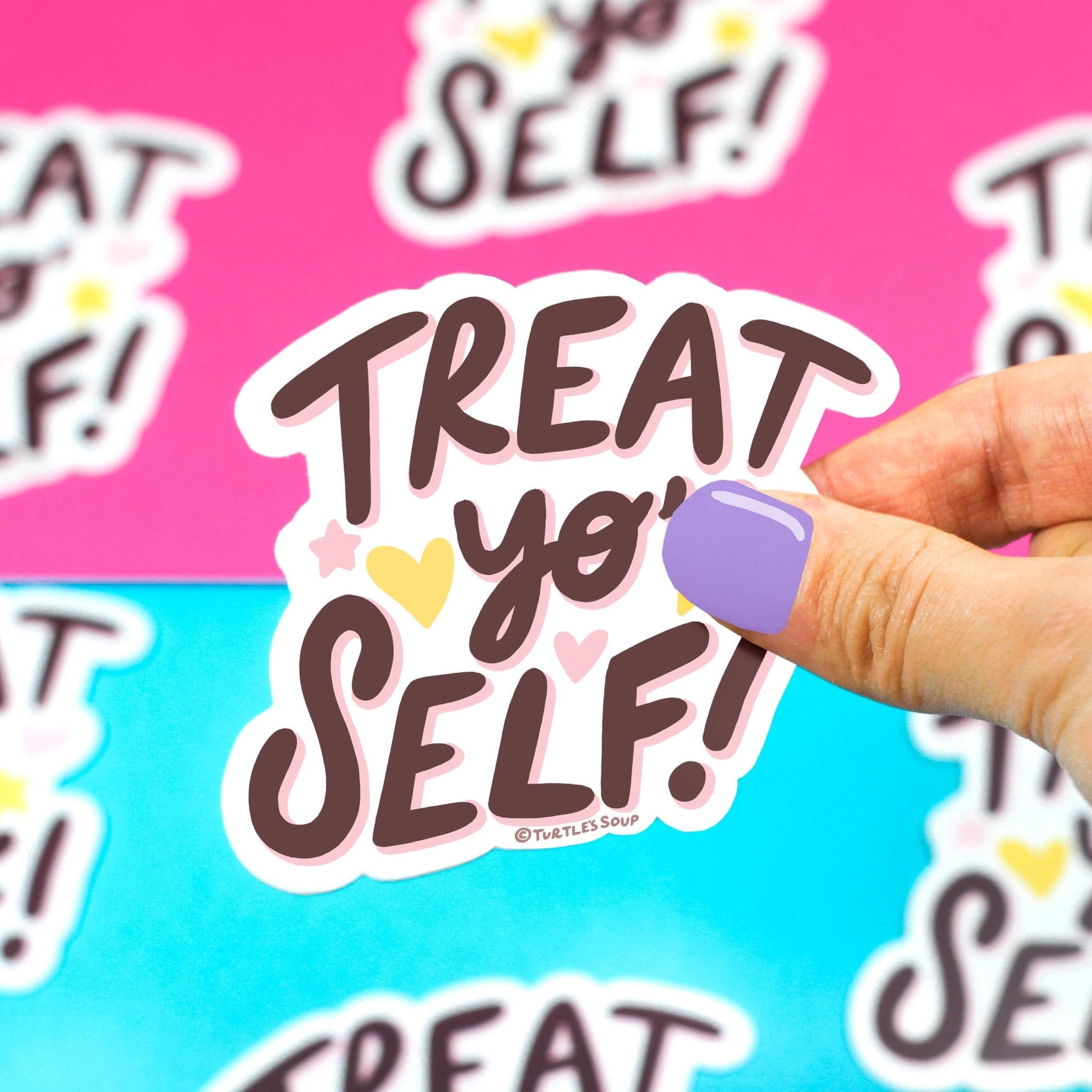 Treat Yo Self Vinyl Sticker - Spiral Circle