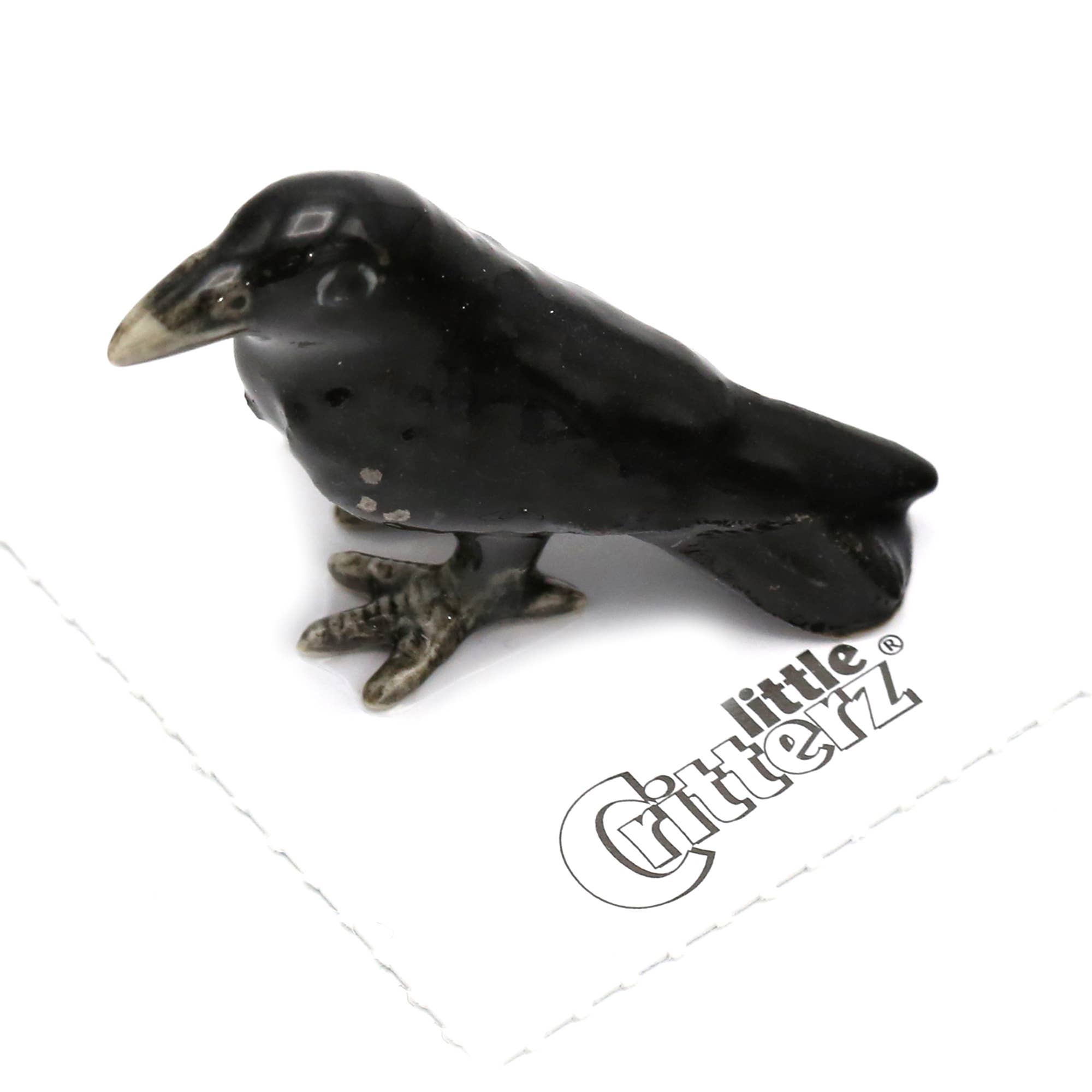 Trickster Raven Porcelain Miniature - Spiral Circle