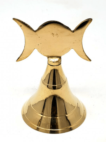 Triple Moon Brass Bell | 4 inches - Spiral Circle