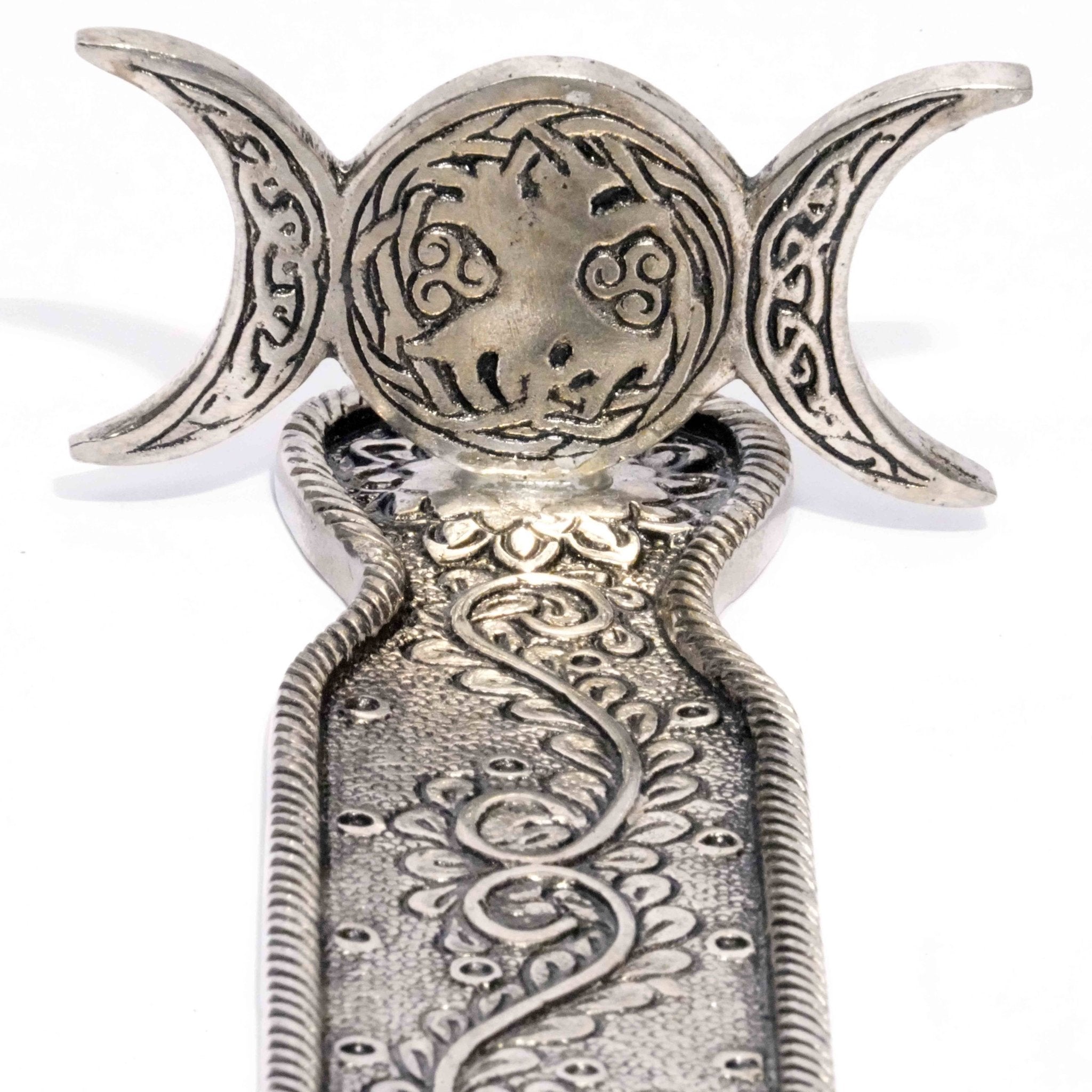Triple Moon Incense Burner - Spiral Circle