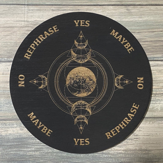 Triple Moon Pendulum Board | Black Finish | 4" - Spiral Circle