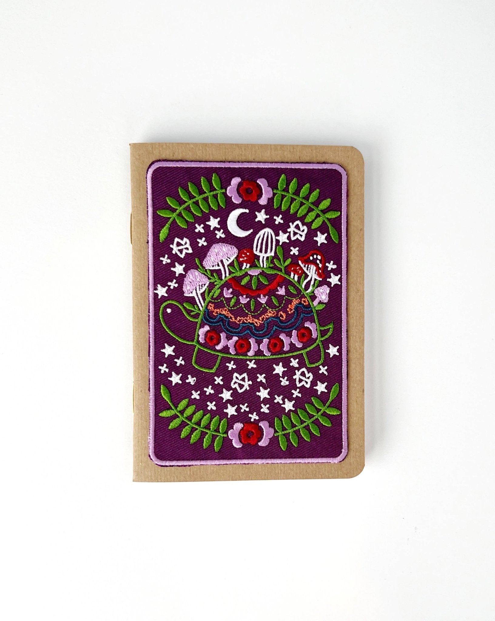 Turtle Embroidery Pocket Notebook - Spiral Circle