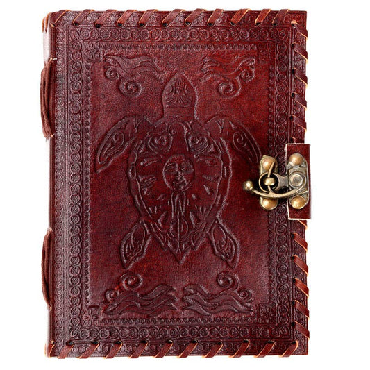 Turtle Leather Journal - Spiral Circle