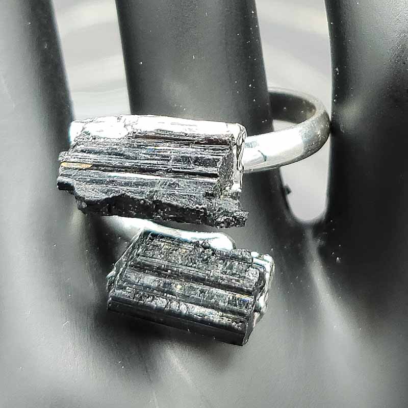 Twin Gem Wrap Ring - Spiral Circle