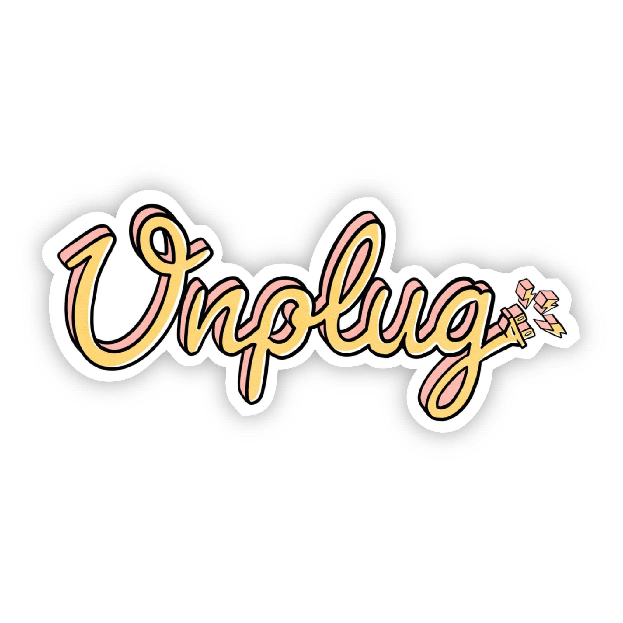 Unplug Lettering Sticker - Spiral Circle