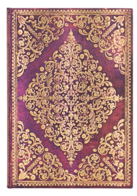 Viola | Diamond Rosette | Hard Cover Journal | Midi Size | Lined - Spiral Circle