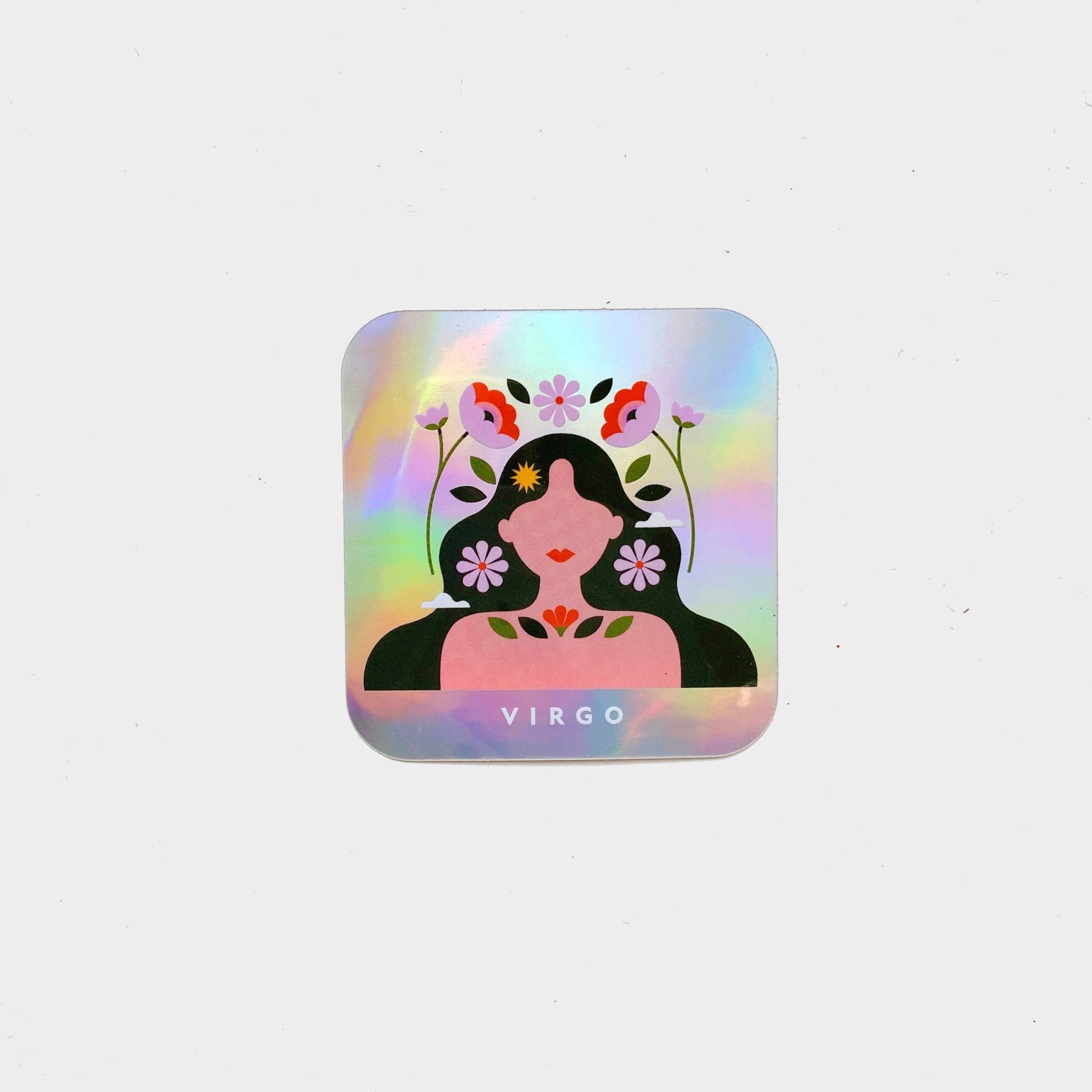 Virgo | Rectangle Horoscope Sticker - Spiral Circle