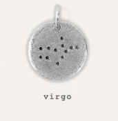 Virgo Zodiac Constellation Charm - Spiral Circle