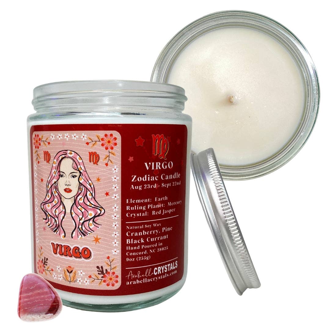 Virgo Zodiac Jar Candle - Spiral Circle