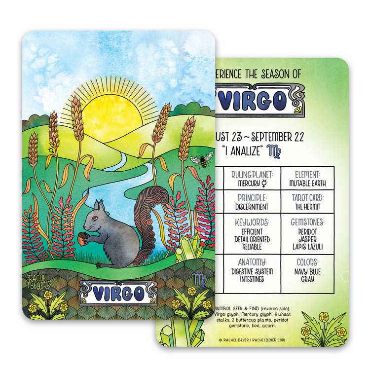 Virgo Zodiac Mini Art Print - Spiral Circle