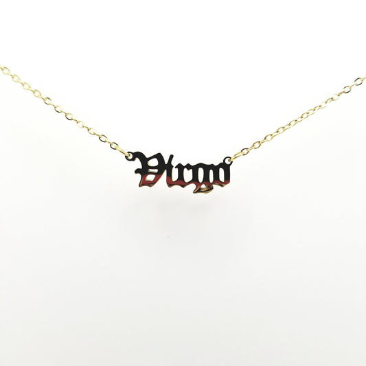 Virgo Zodiac Name Necklaces| 18k Gold Plated - Spiral Circle
