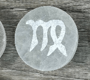 Virgo Zodiac Selenite Disc | 1.5” - Spiral Circle