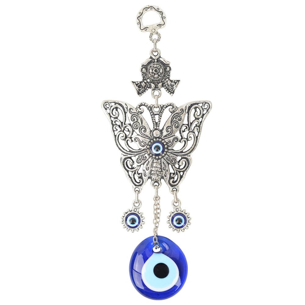 Wall Hanging | Evil Eye With Butterfly - Spiral Circle