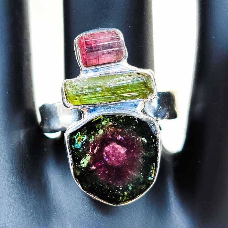 watermelon tourmaline madness ring sterling silver 577163