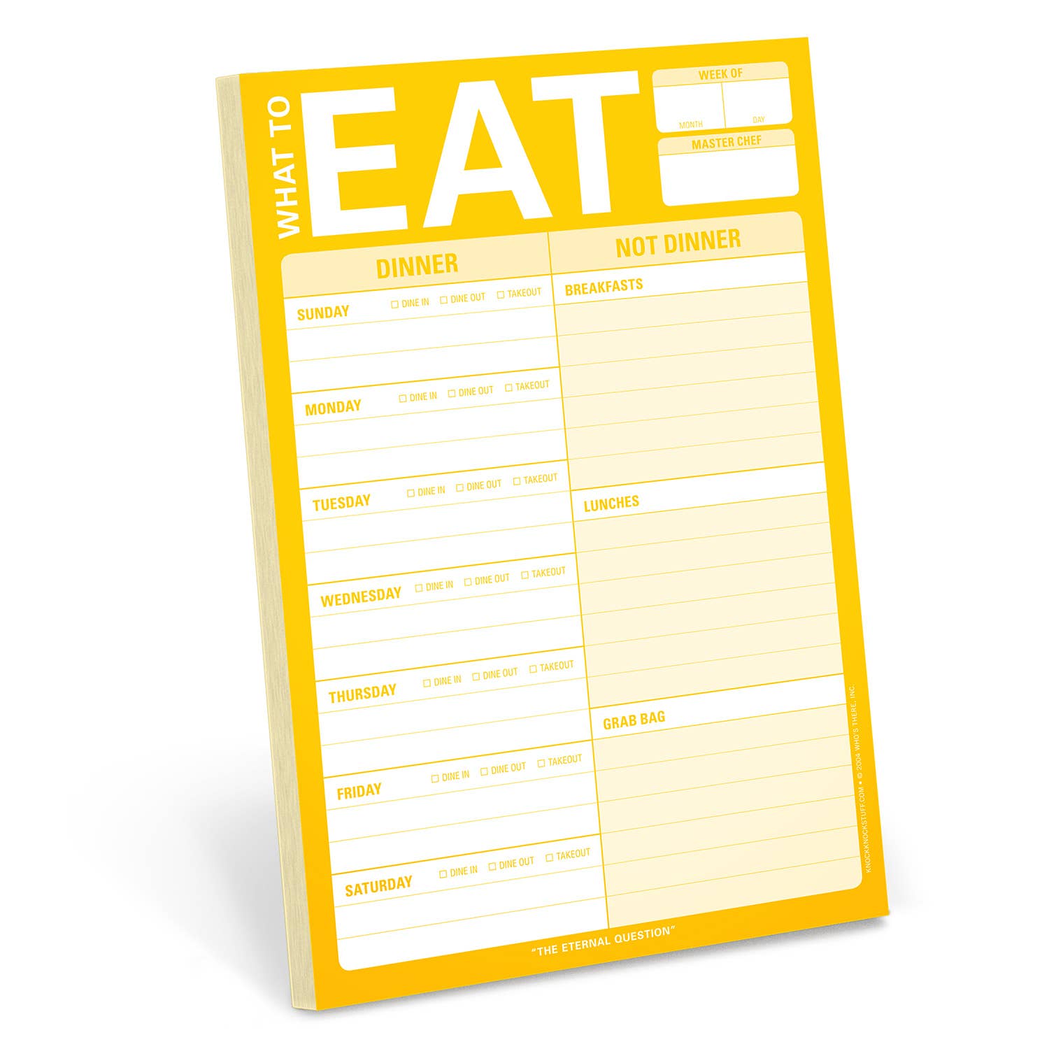 What to Eat Pad with Magnet (Yellow) - Spiral Circle