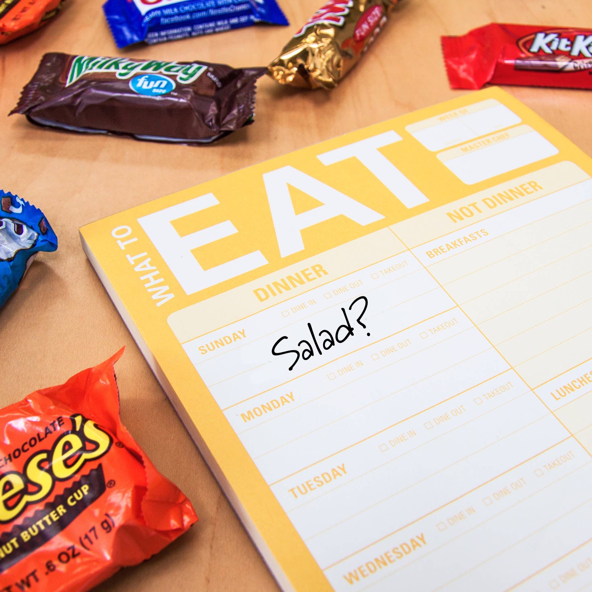 What to Eat Pad with Magnet (Yellow) - Spiral Circle