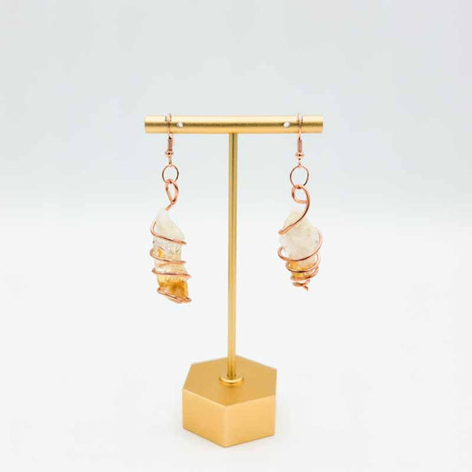 Wire-Wrapped Dangle Earrings - Spiral Circle