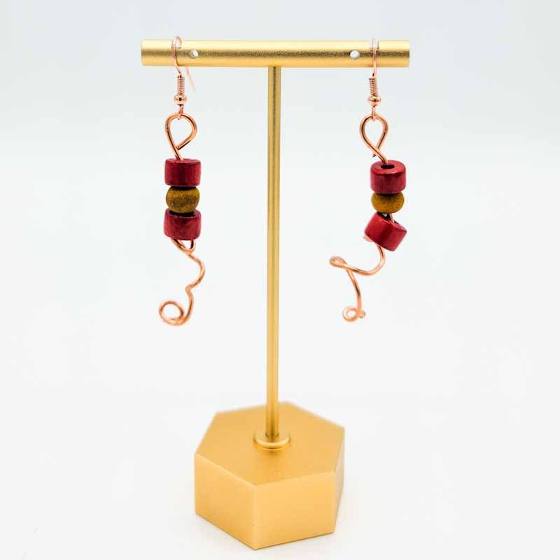 Wire-Wrapped Dangle Earrings - Spiral Circle