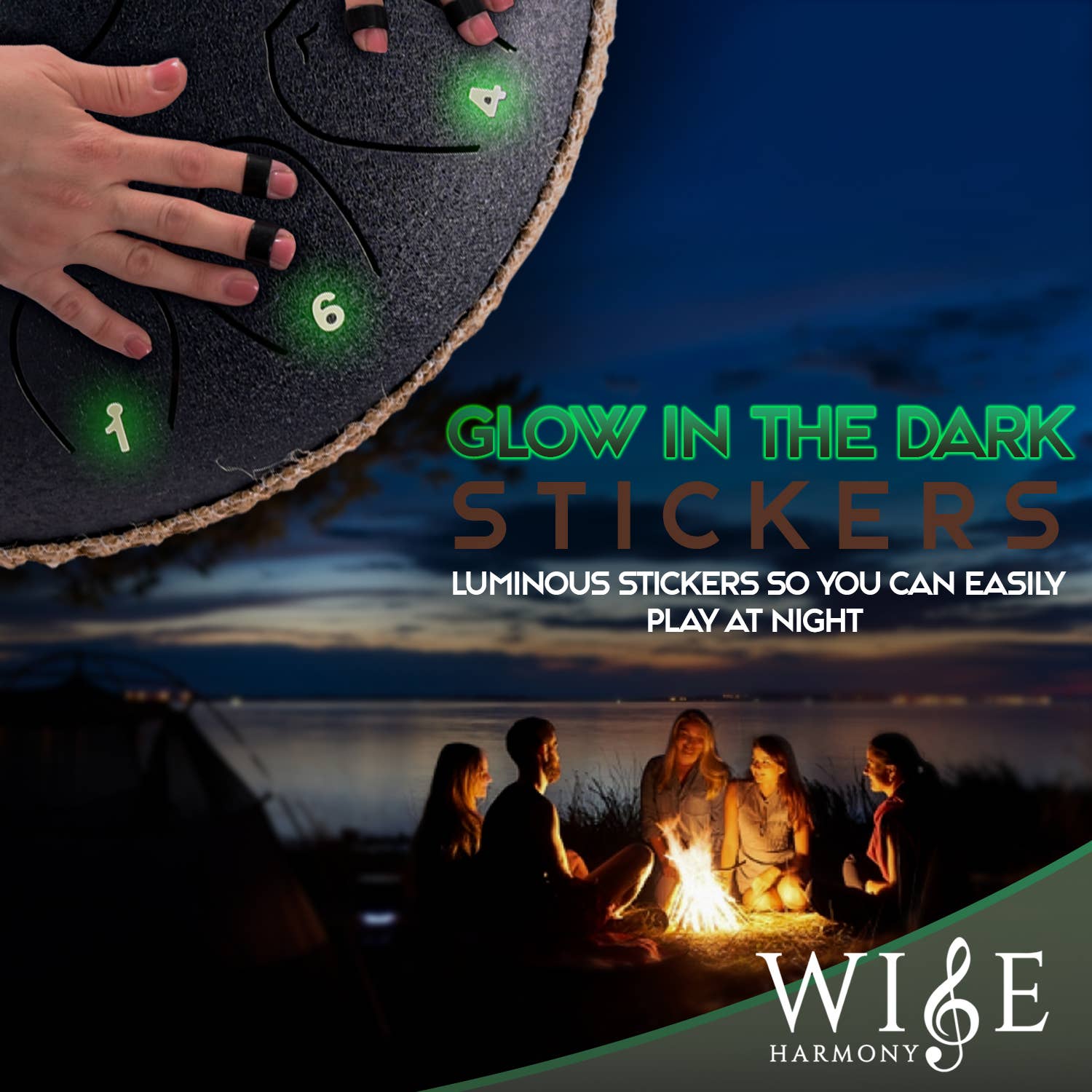 Wise Harmony Steel Tongue Drum 12 Inch 13 Notes - Spiral Circle