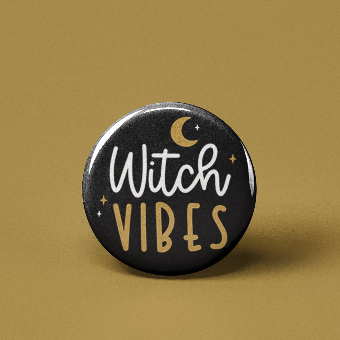 Witch Vibes Pinback Button - Spiral Circle