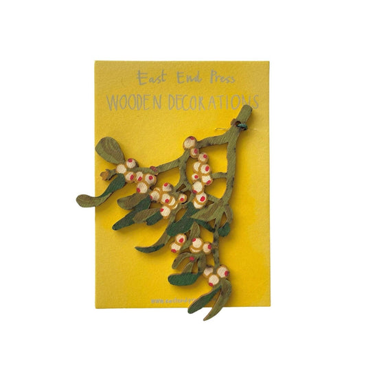 Wooden Mistletoe Decoration - Spiral Circle