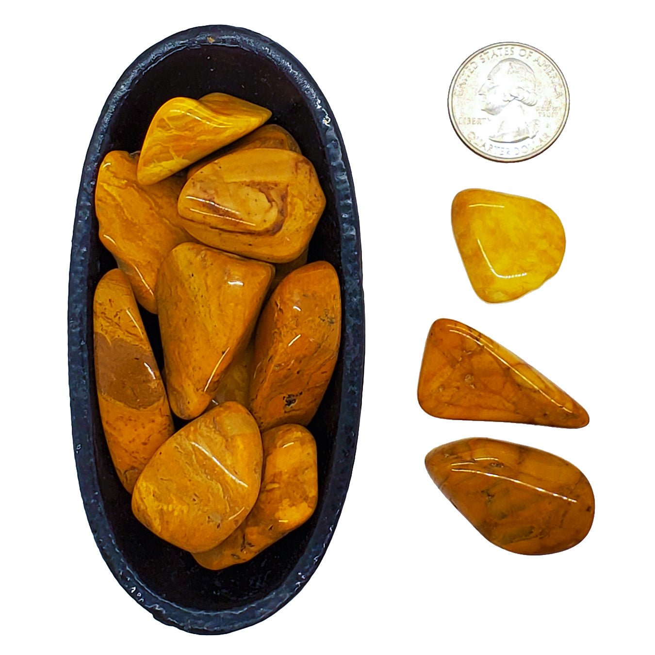 Yellow Jasper | Tumbled | Stress Reliever - Spiral Circle