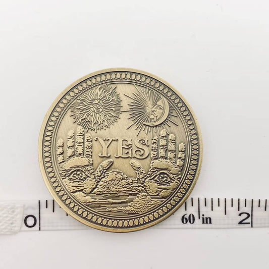 Yes/No Emblem Decision Coin - Spiral Circle